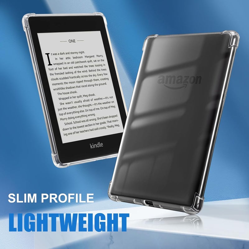 CoBak Clear Case for Kindle Paperwhite 10th Generation 6'' and Signature Edition 2018 Released,Shockproof Ligthwheight Slim Soft TPU Back Cover-Clear - Image 4